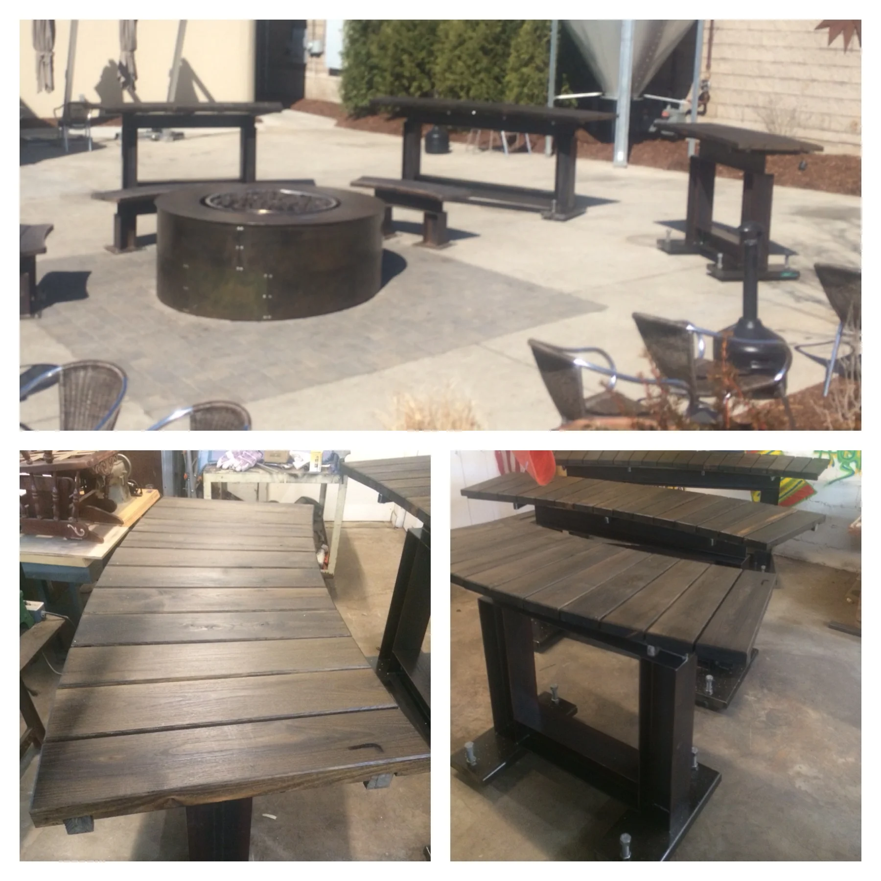 Firepit/benches/tables for Wicked Weed Brewing