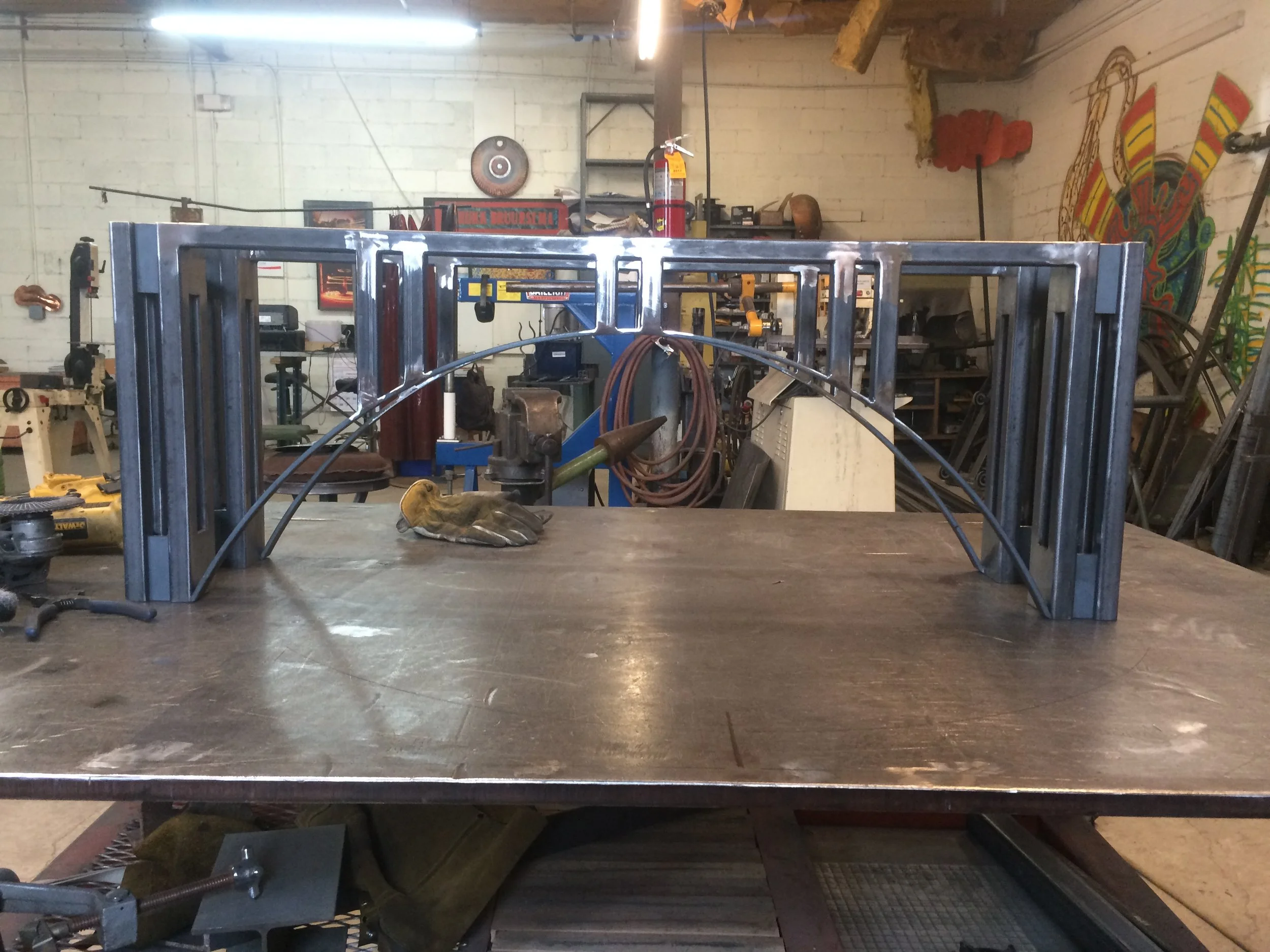 Commisioned bridge bench base 