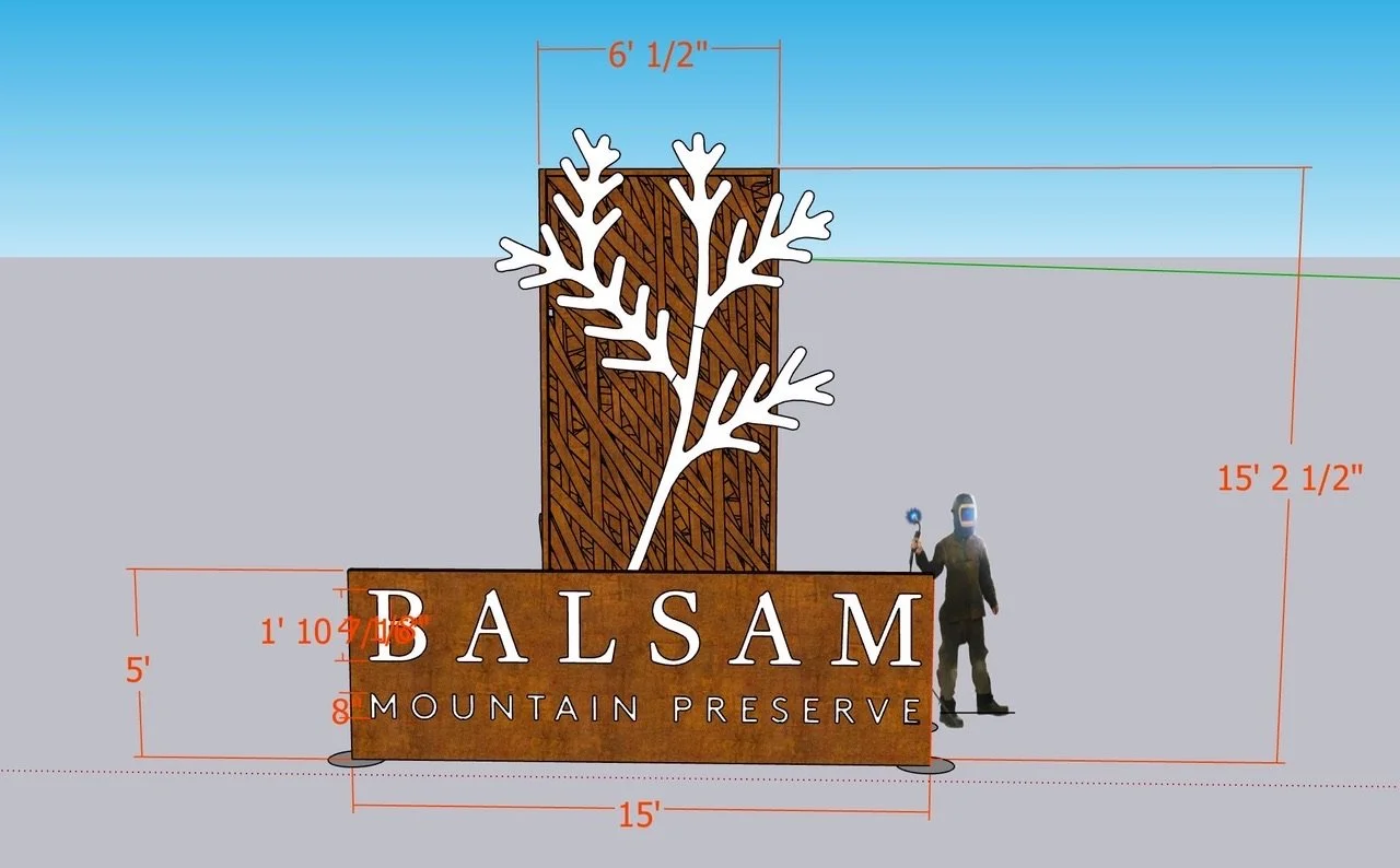 Design of Corten Steel Sign for BMP