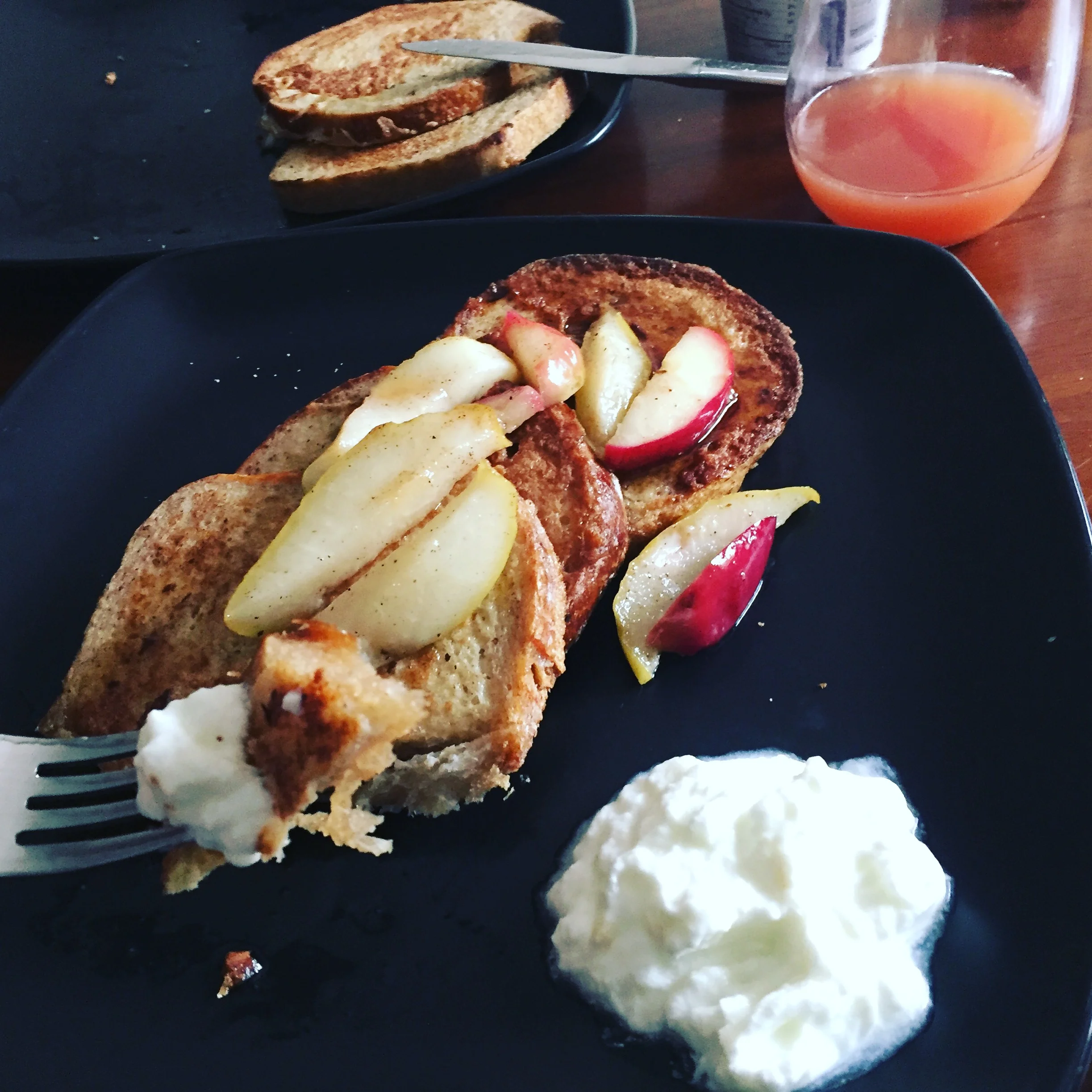 The best french toast with fruit topping!