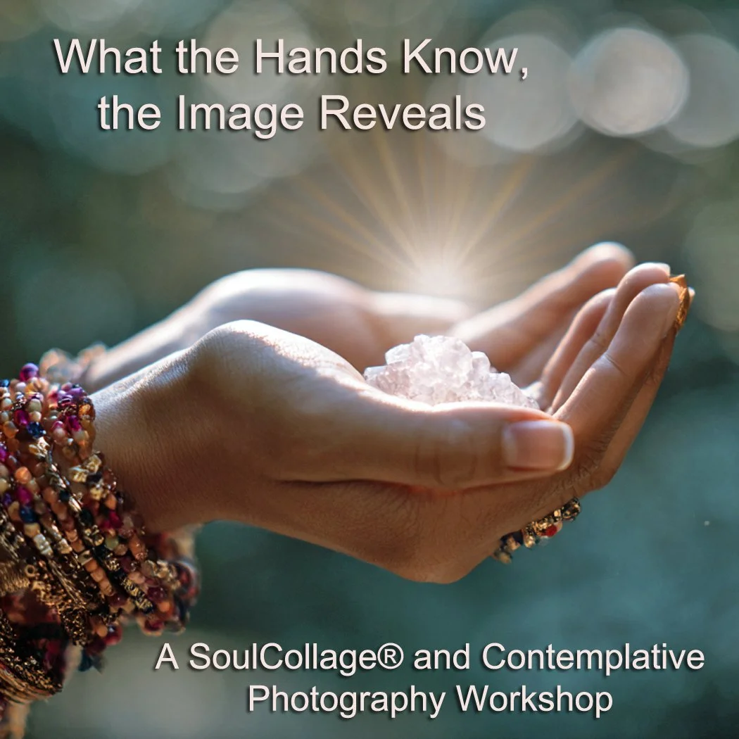 Working with the hands can allow the unconscious to reveal what the rational mind cannot yet grasp.
In this workshop, offered as part of @sacredmakers in Squam Lake, NH from June 3-7, 2026, we will explore the theme of hands in both the SoulCollage&r