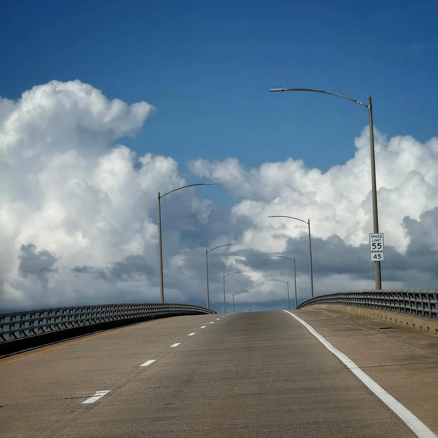 The clouds over the bridge this morning made us feel like we were entering another dimension!