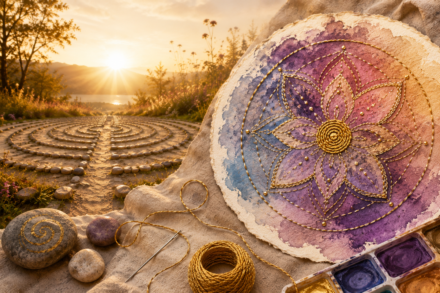 THREADS OF BECOMING: THE LABYRINTH AND CIRCLE STITCHING