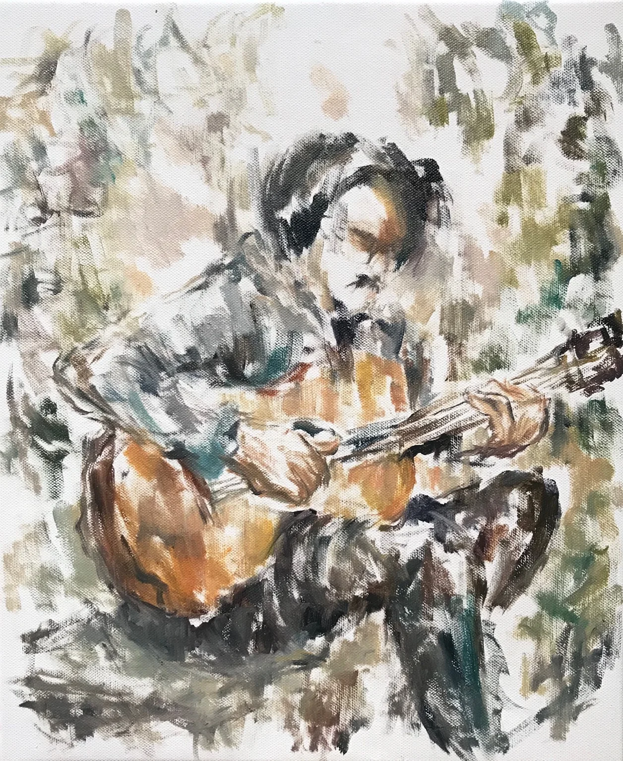 Nick playing guitar