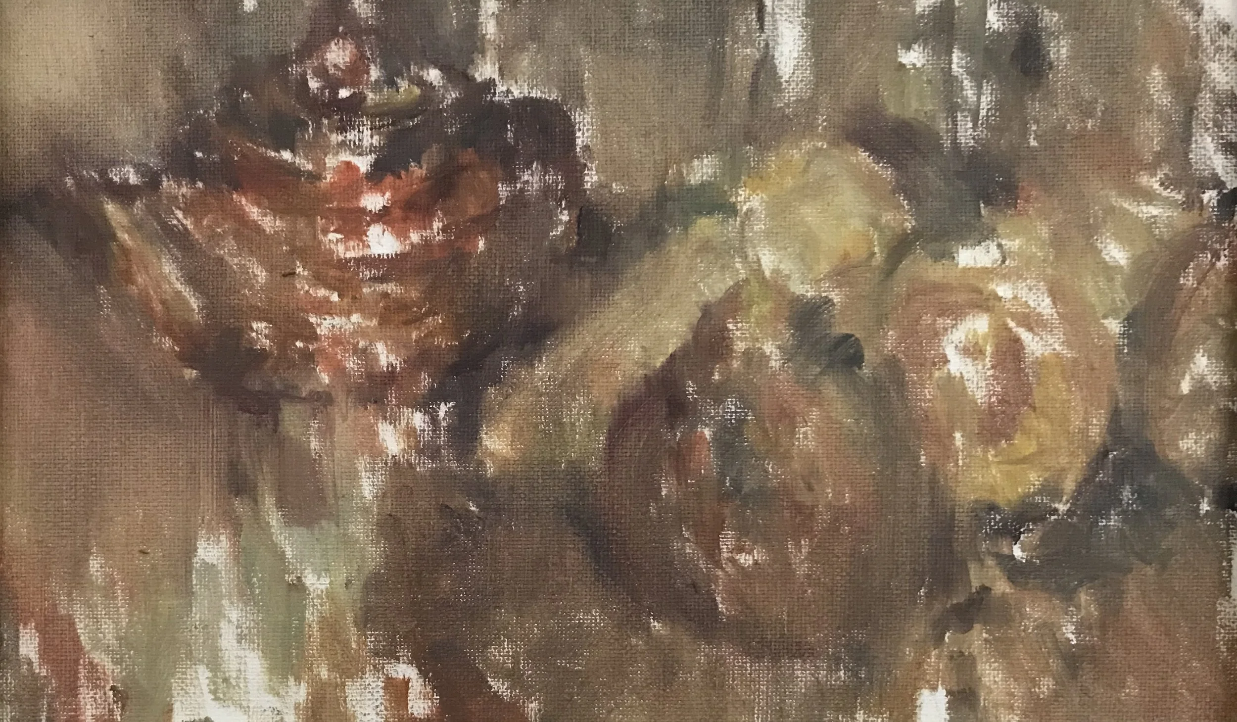 Still life with teapot and pears III
