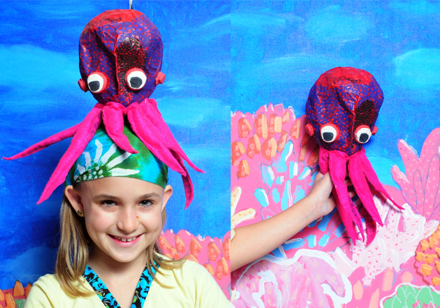  Student with her octopus made for the "Under the Sea" class at the Capitol Hill Arts Workshop&nbsp; 