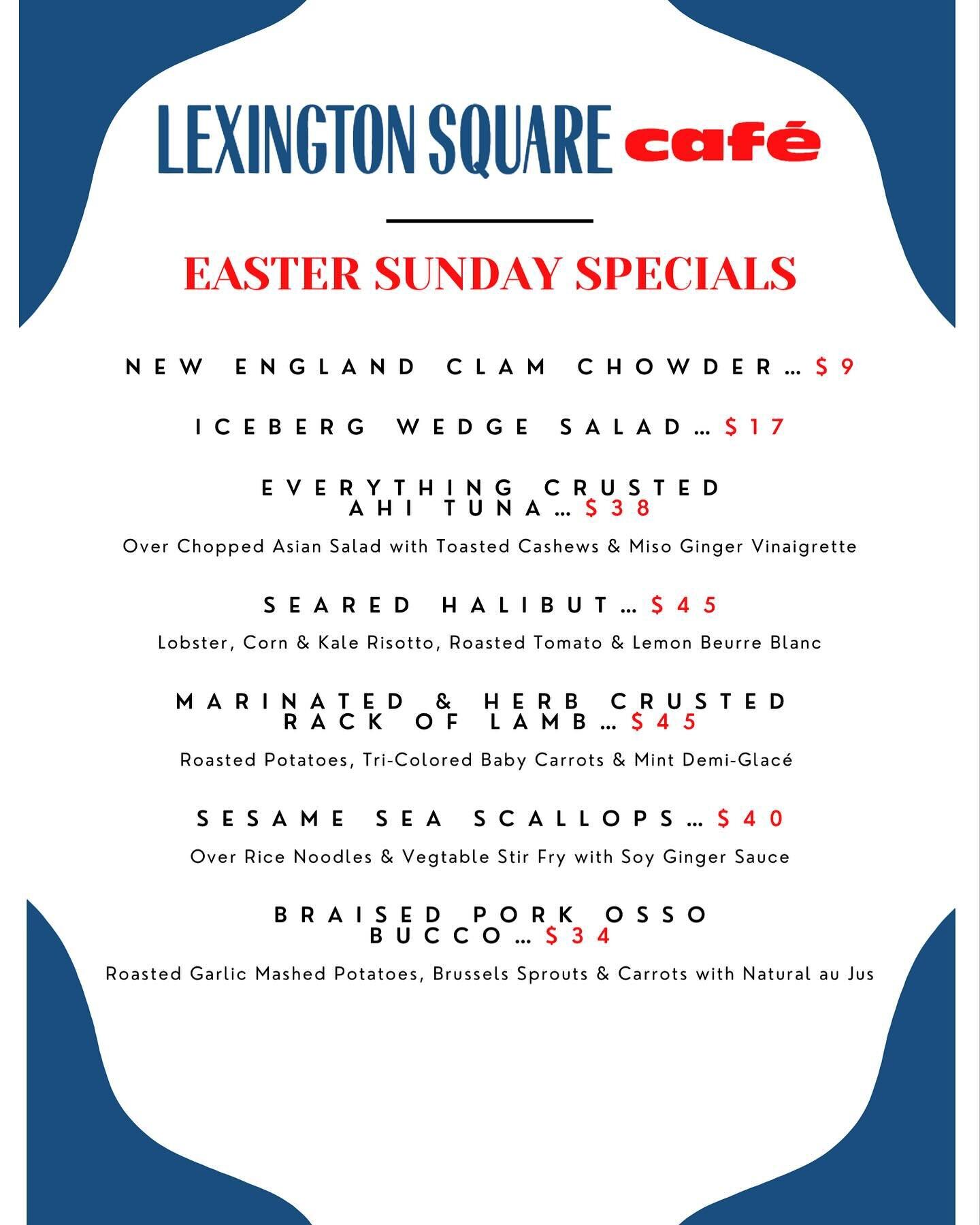 Spend your Easter Sunday with us here at Lexington Square Caf&eacute;! Don&rsquo;t forget to book your reservations.

510 Lexington Avenue Mount Kisco, NY 10549
914 244 3663

#foodie #westchestereats #914eats #914food #westchesternyeats