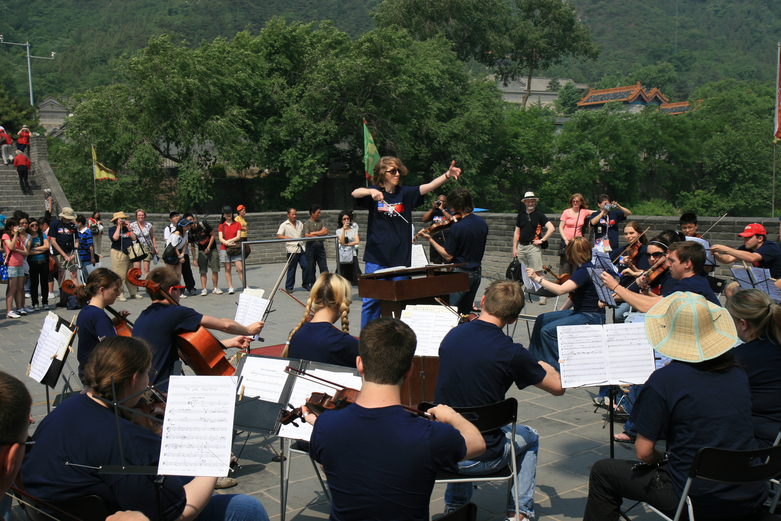 Southeast Missouri Symphony performing on the Great Wall of China
