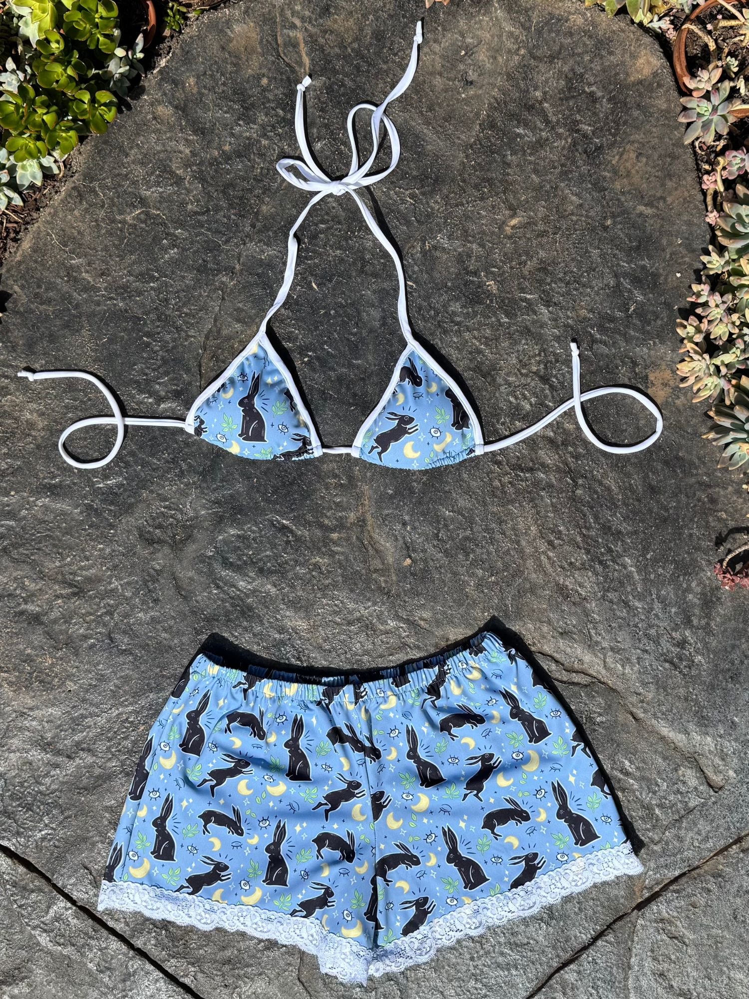 Bunny Print String Top with White Trim.jpg