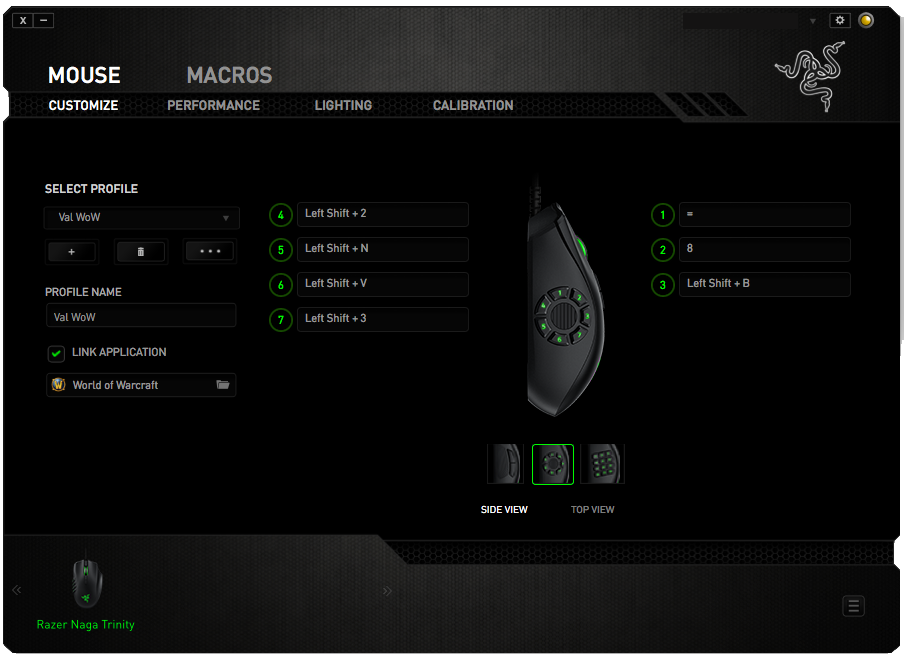 My current Razer Synapse settings on Mac OS