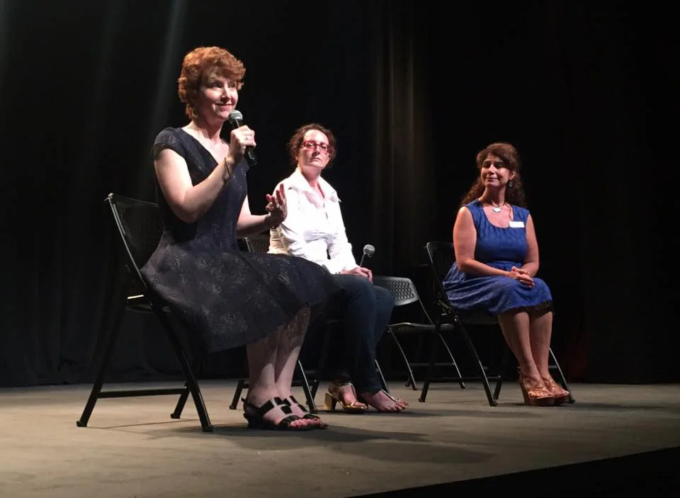 L-R: Me, Annette Trossbach (Director), and Kristen Coury (Artistic Director, Gulfshore Playhouse) at the post-reading talkback
