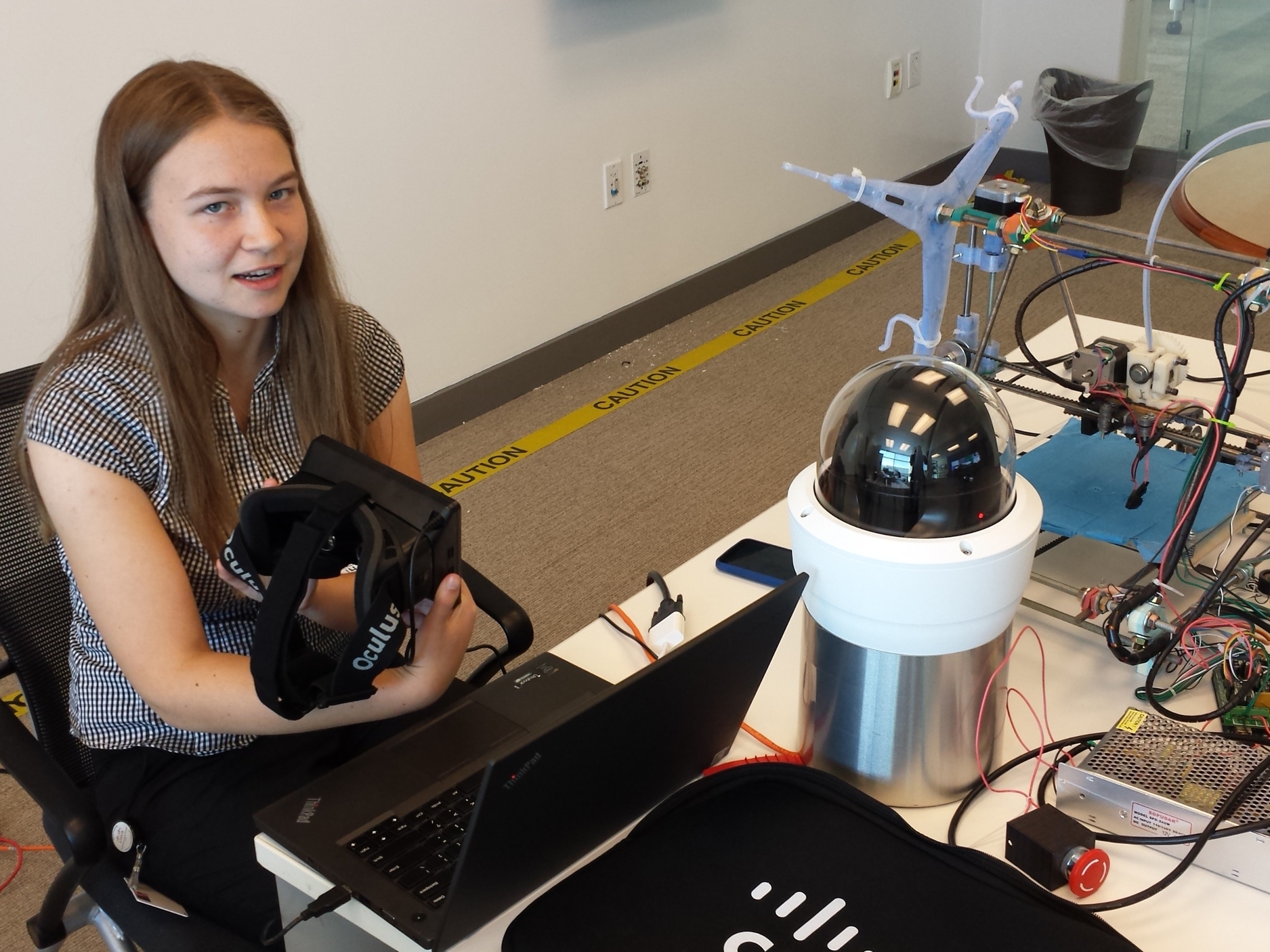 Prototyping the future of telepresence with a Cisco PTZ camera and an Oculus DK1 headset.