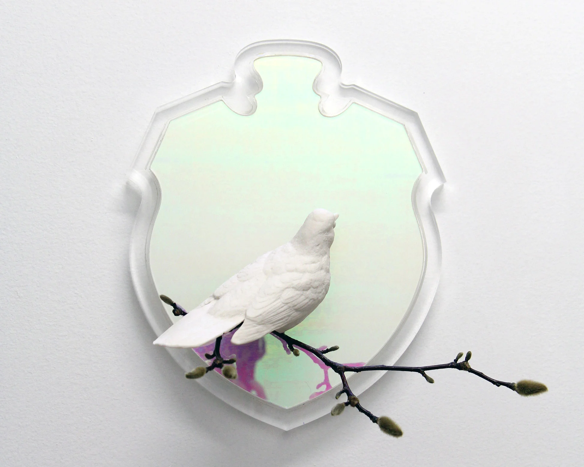 Mirror Mirror, 2016 Porcelain, acrylic, branch