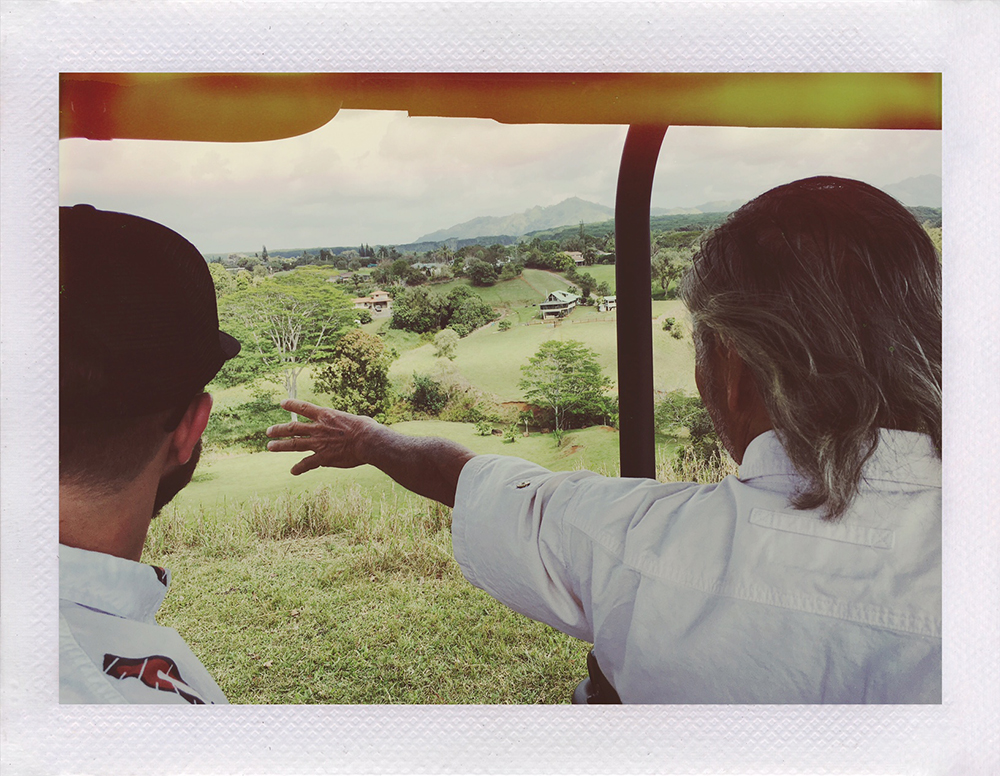 Daryl taking us on a tour around his ranch.