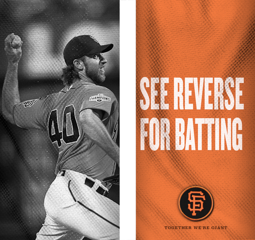 Madison Bumgarner "He bats too!" Pole Banner Detail Side 1