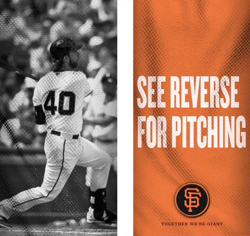 Madison Bumgarner "He pitches too!" Pole Banner Detail Side 2