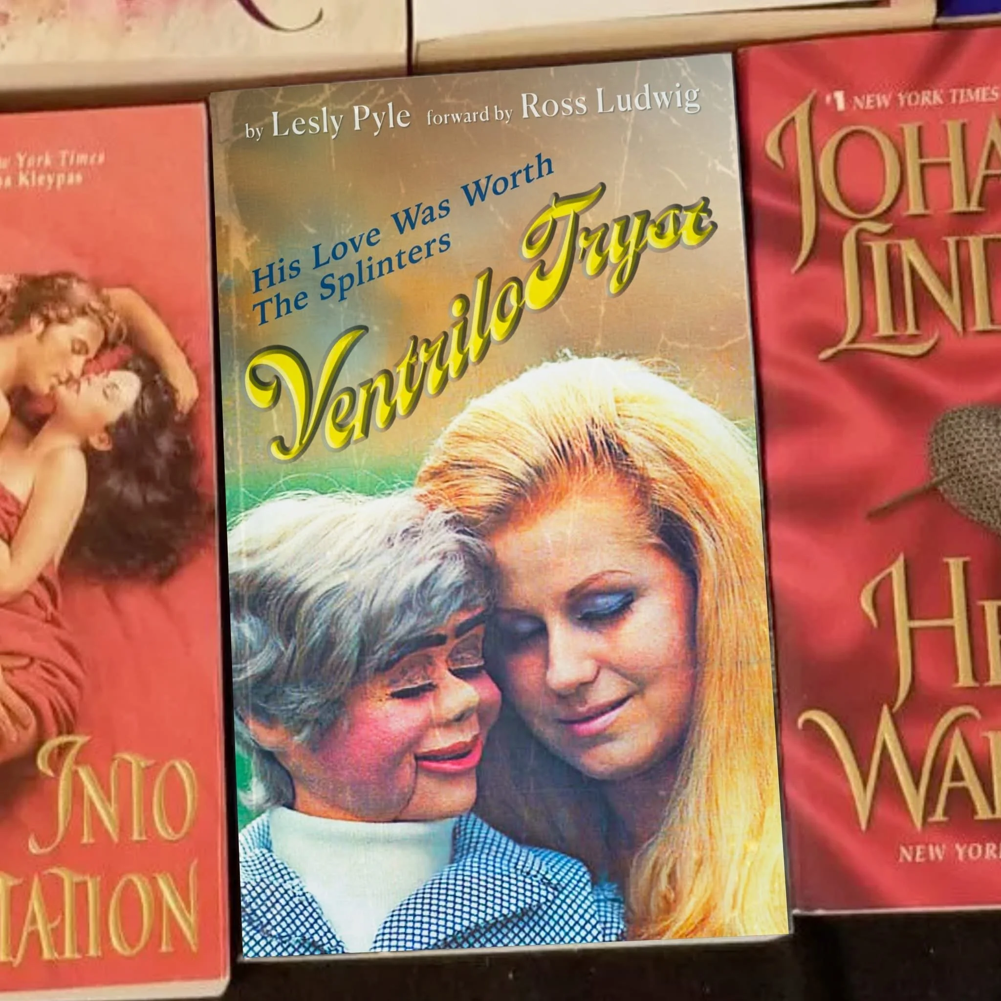  This "70s Romance Novel" Name Winner:  Lesly Pyle  Title:  “VentriloTryst”   The "Descriptor Line" Winner:  Ross Ludwig  Description:  “His Love Was Worth The Splinters”  