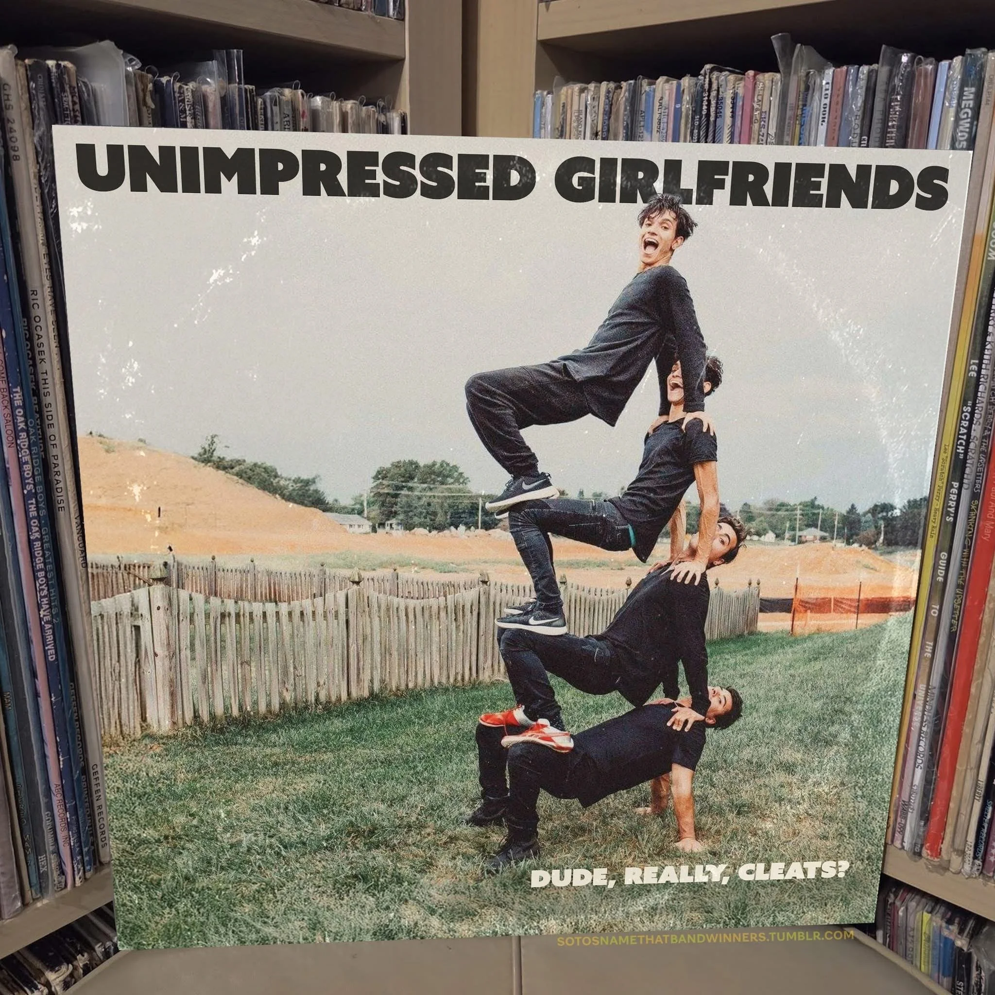  Band Name Winner “Unimpressed Girlfriends”:  David Estoye  Album Name Winner “Dude, Really, Cleats?”:  Lesly Pyle  