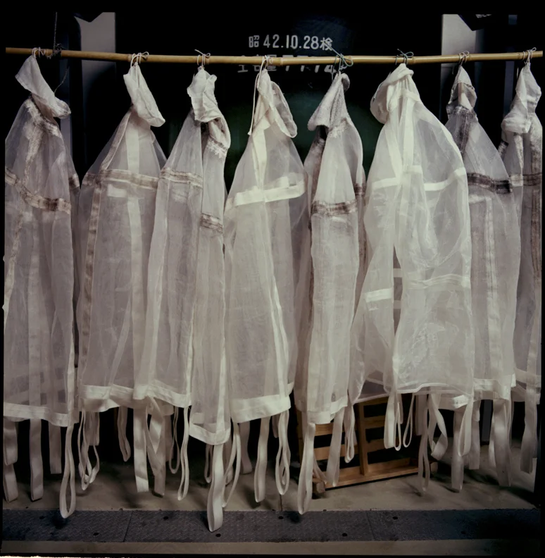 Drying rice sacks