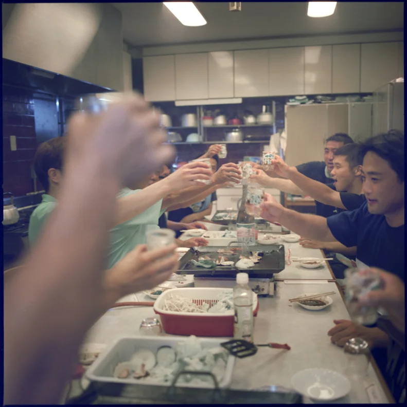 Toasting at the beginning of the sake season.