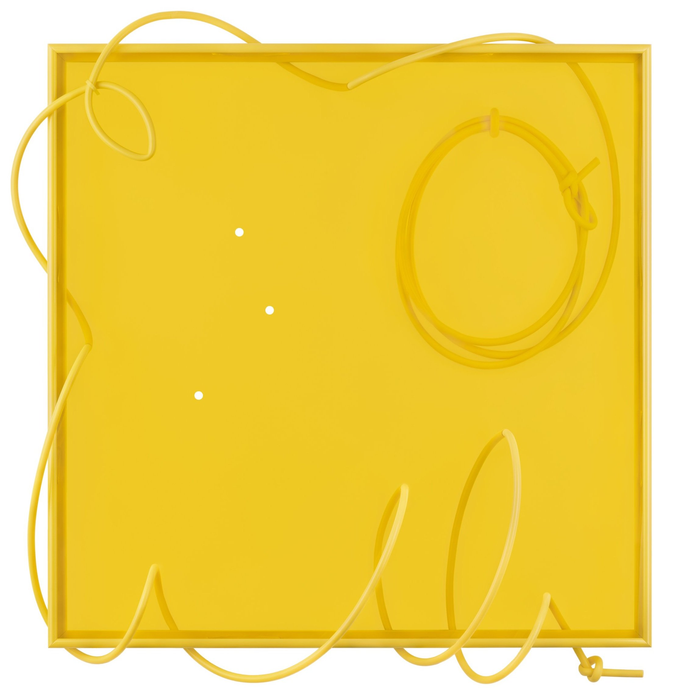 Spaghetti Western, 2025, Silicone Hose, Acrylic Sheeting and Aluminum Frame, 28 × 26 inches overall.