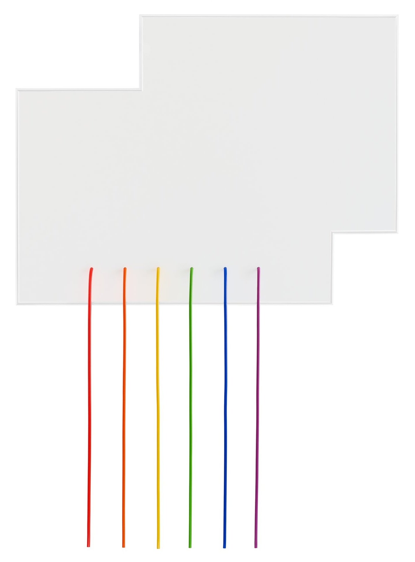 Heaven, 2025, Silicone Hose, Acrylic Sheeting and Aluminum Frame, 57 × 40 inches overall.