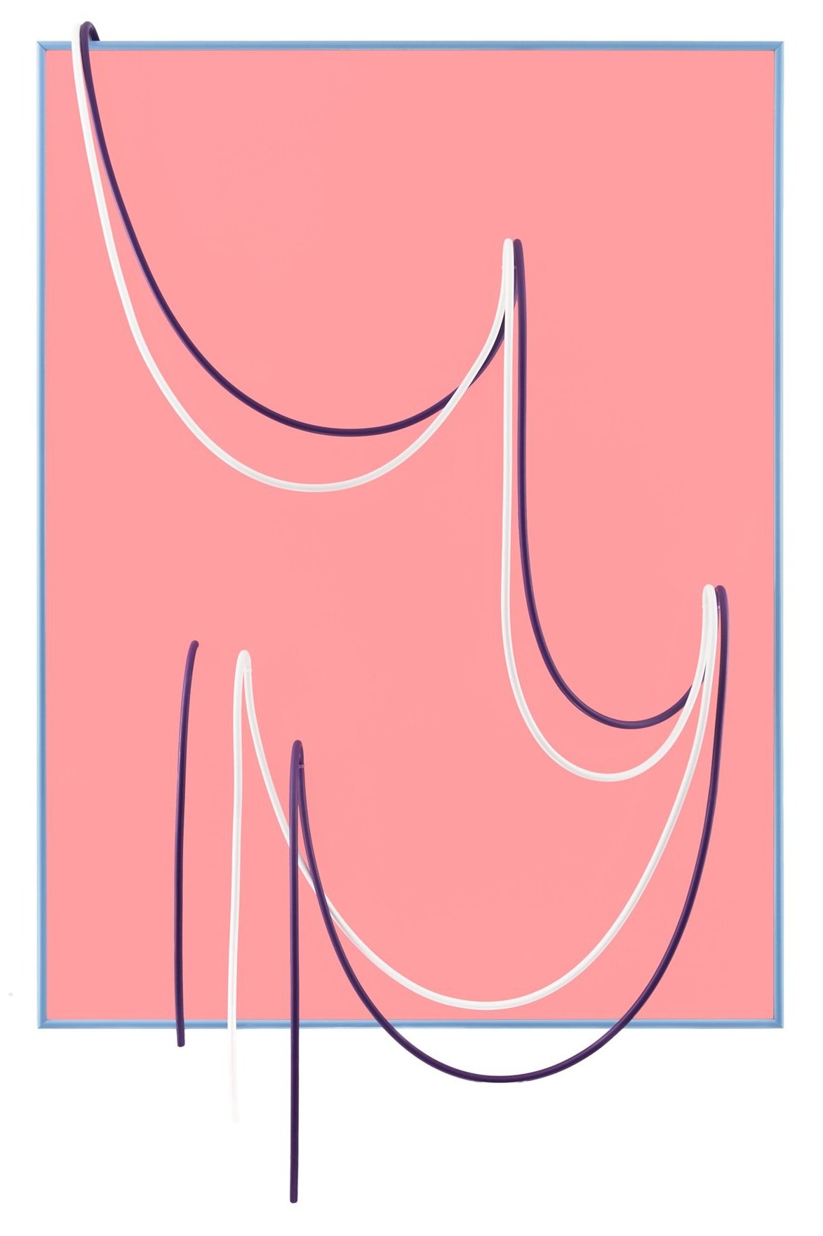 Prom Night , 2020/2025, Silicone Hose, Acrylic Sheeting and Aluminum Frame, 50 x 30 inches.