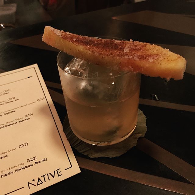 Had a couple great drinks yesterday @nativebarsg Such a great place using only local and regional ingredients. Thanks guys for sharing so much knowledge! Also, thanks @trashtiki for the recommendation. #nativesingapore #cocktail #drinklikeyougiveafuck #bonbongarnish #bar #singapore