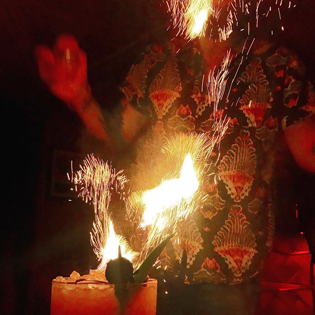 Had a great time @bootleggertiki earlier this week. Thanks for the three dot punch bowl with 🔥!! #tiki #punch #rum #threedotsandadash #fire #palmsprings