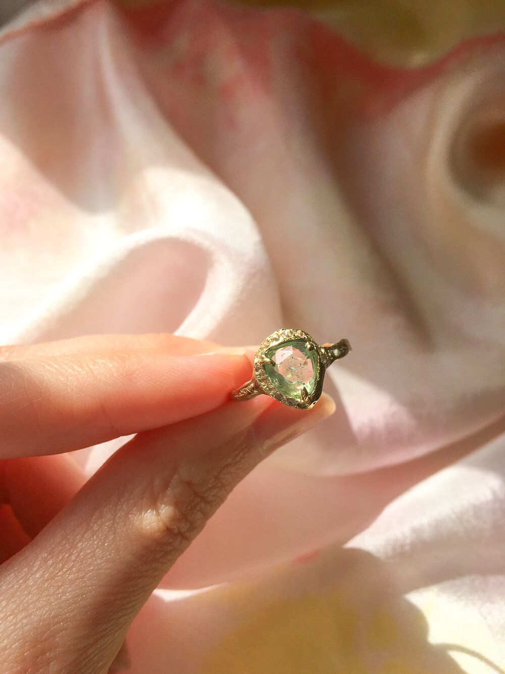 Ethereal Green Tourmaline Ring — Margaux Perrier Jewelry