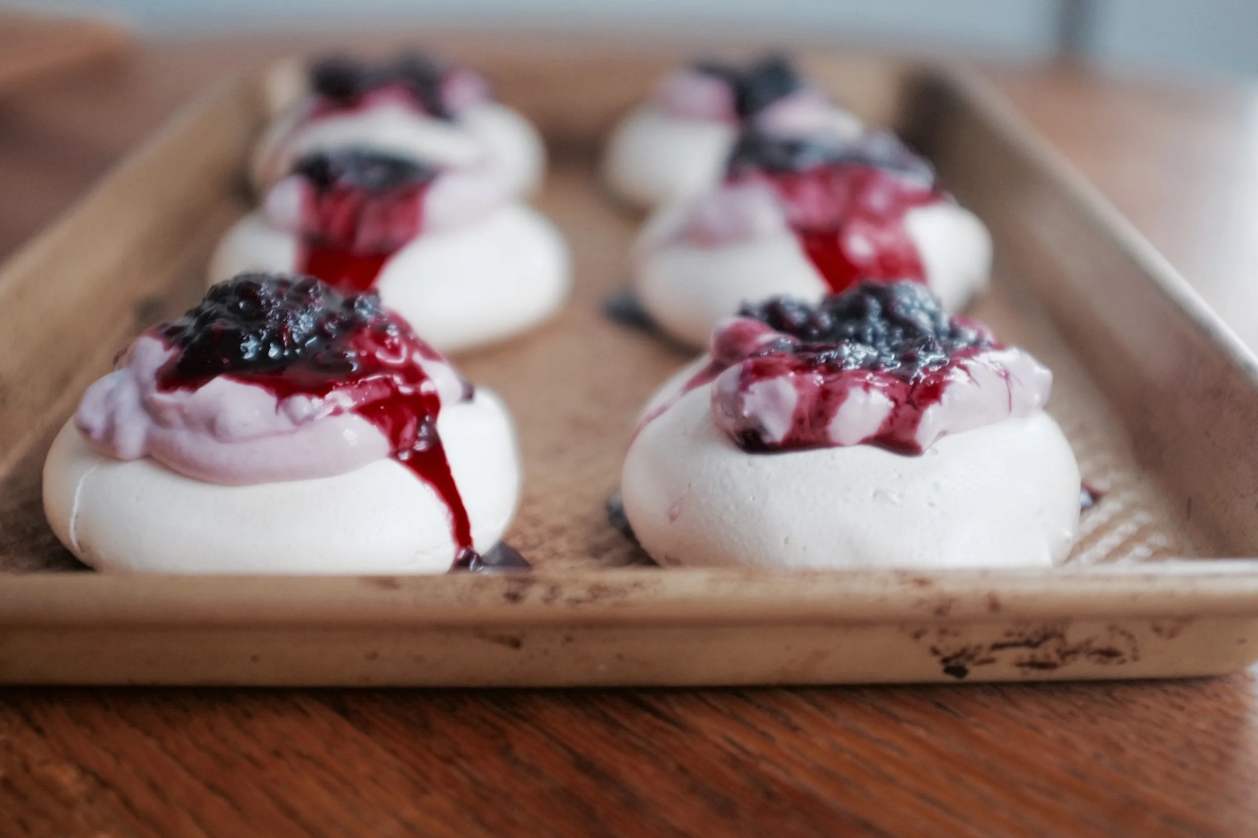 Mini Cardamom Blackberry Pavlovas