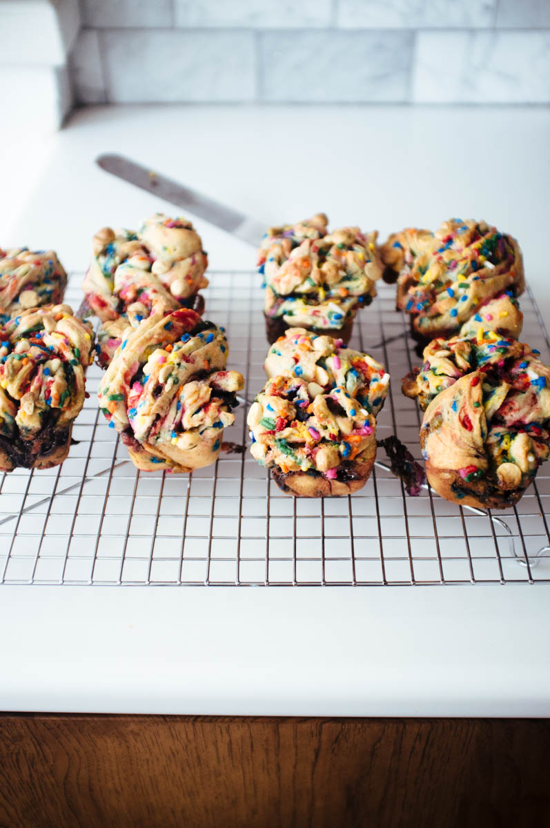 Chocolate Pecan + Funfetti Mini Babkas