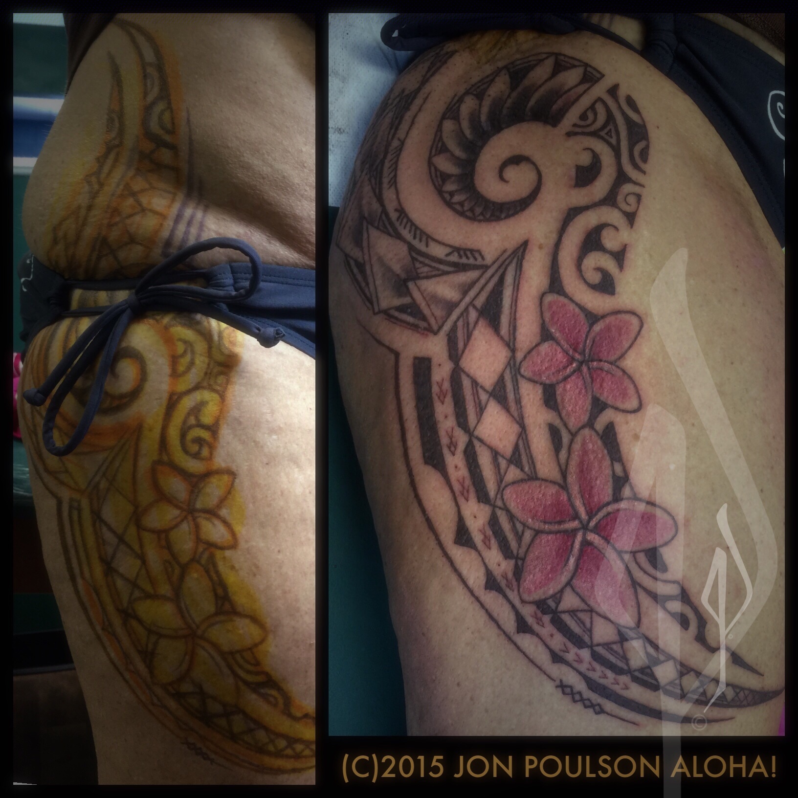 Freehand Polynesian Tribal Tattoo by Jon Poulson - Aloha Salt Lake Tattoos
