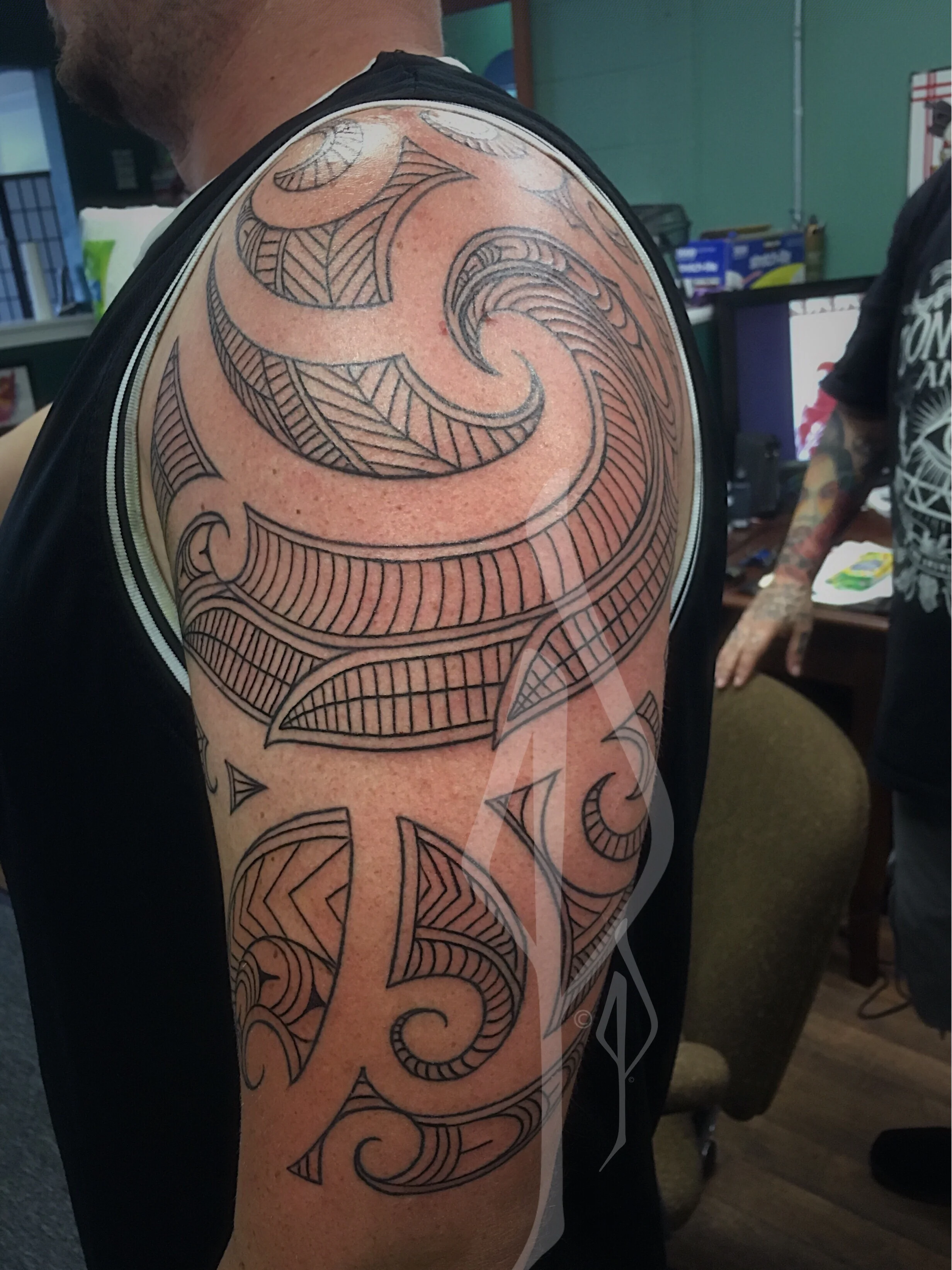 Maori Freehand Polynesian Tribal Tattoo by Jon Poulson @ Aloha Salt Lake Tattoos