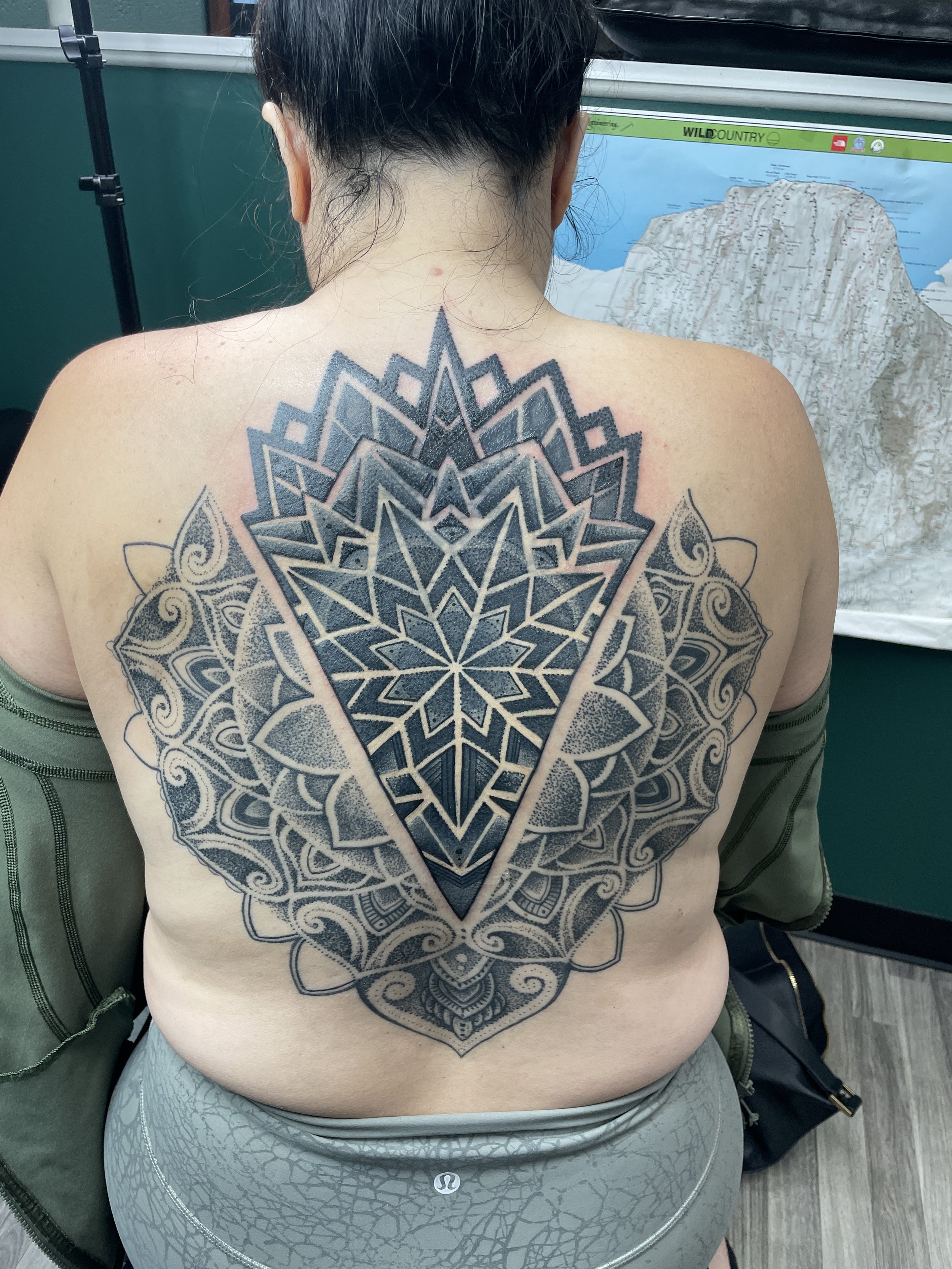 Geometric Back Piece Tattoo