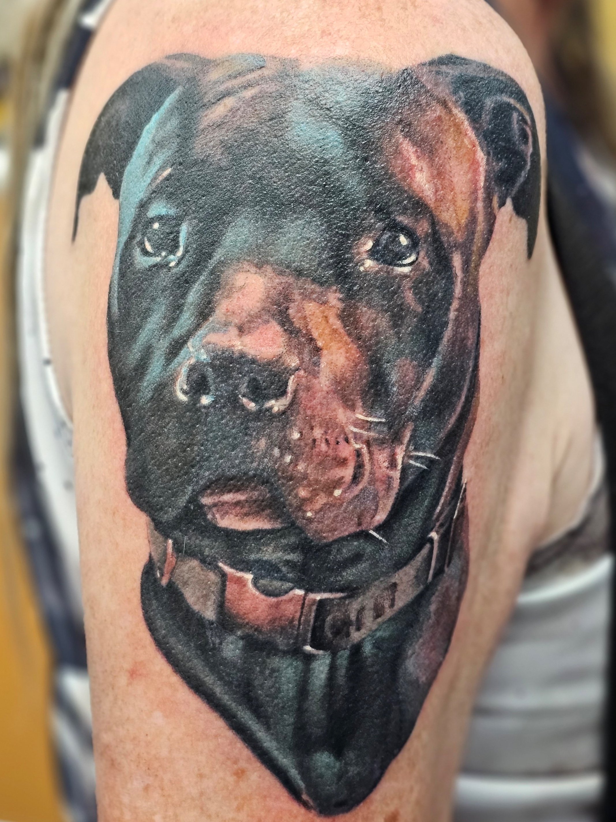 Freehand Dog Portrait Tattoo