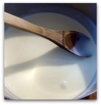 Combine cream or coconut milk and gelatin over low heat until smooth. Add 1 tsp orange oil.
