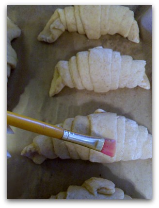 Apply egg wash before allowing to proof.