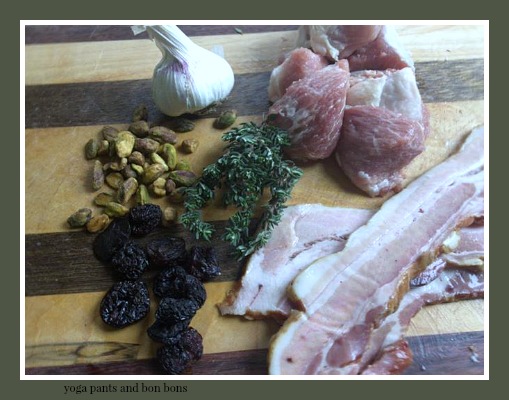 Ingredients for the terrine