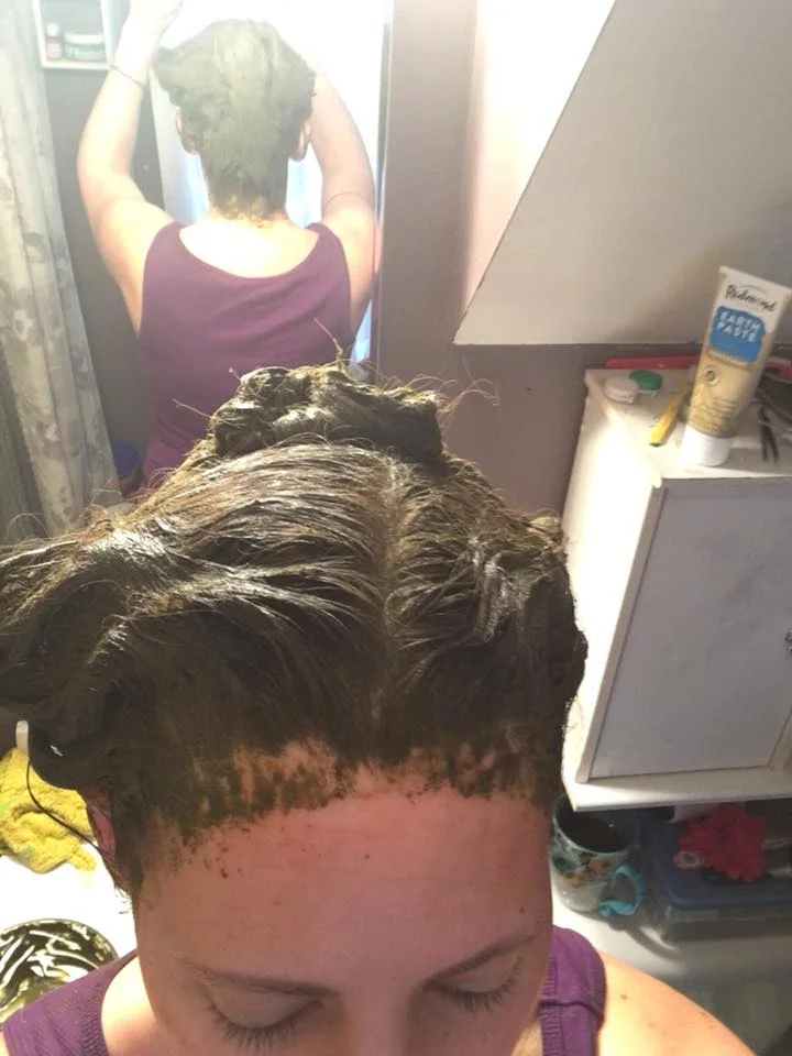 Applied henna/indigo
