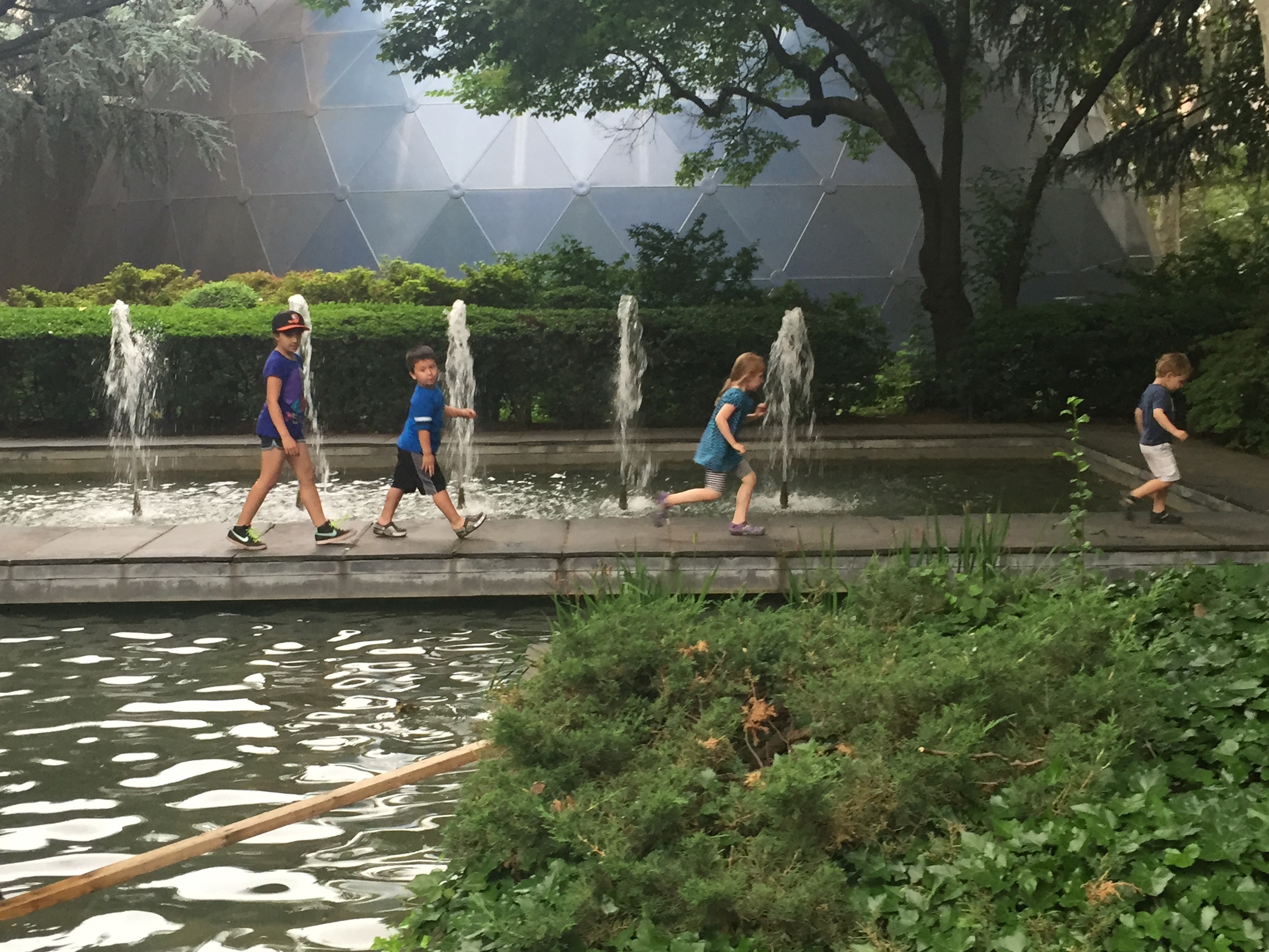 Newest lab members had a great time marching in the Philosopher's garden at the Rockefeller University