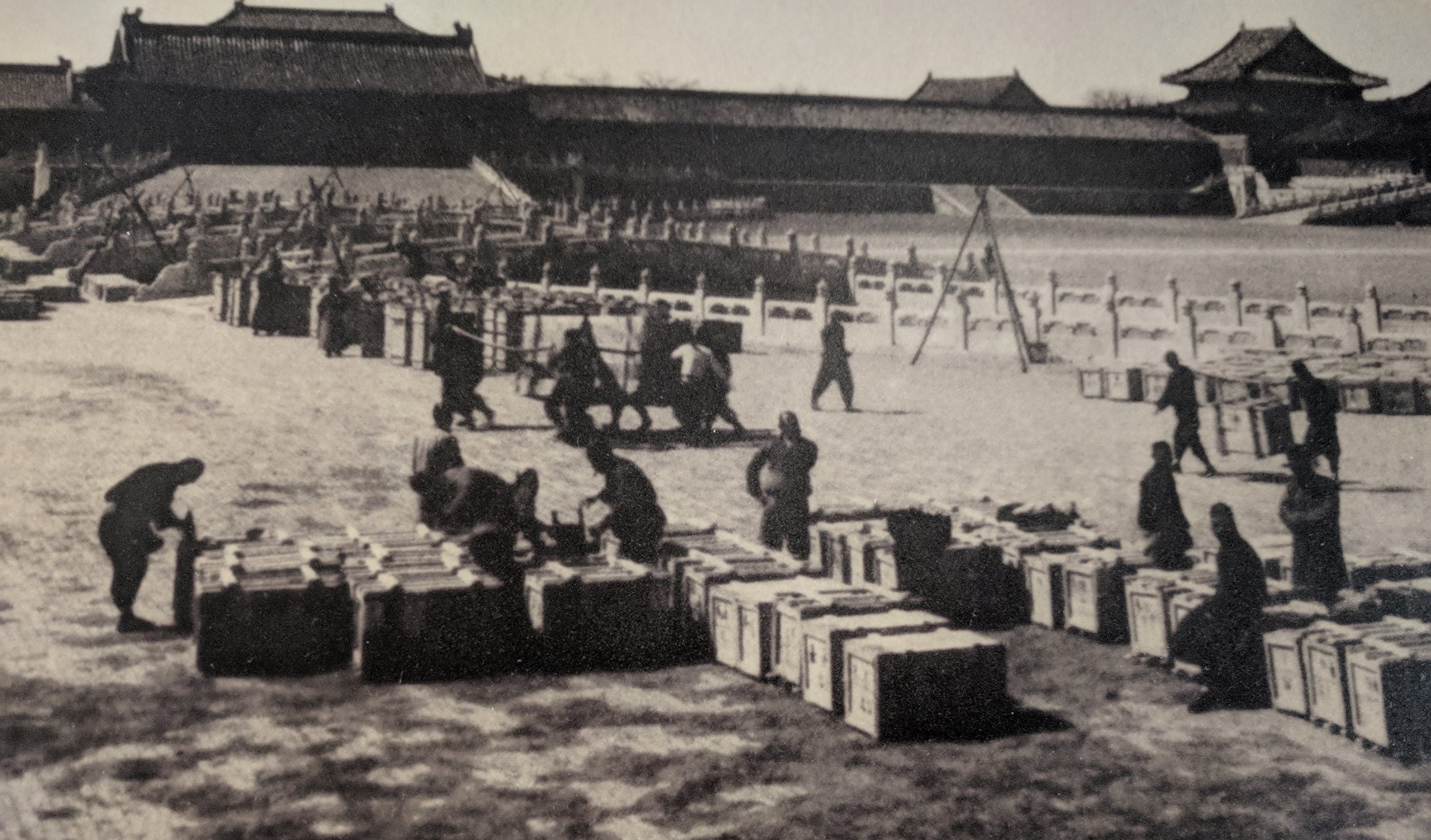  Cases awaiting evacuation in the Forbidden City, 1933					  					  					  					  					 
