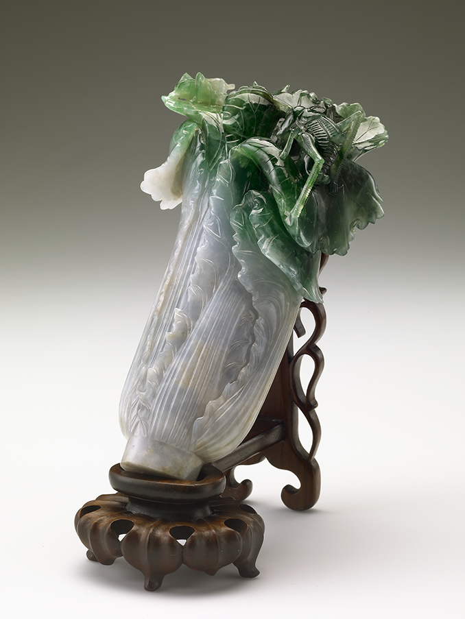  Unknown artist, Jadeite Cabbage with Insects, Qing period. National Palace Museum, Taipei.					  					  					  					  					 