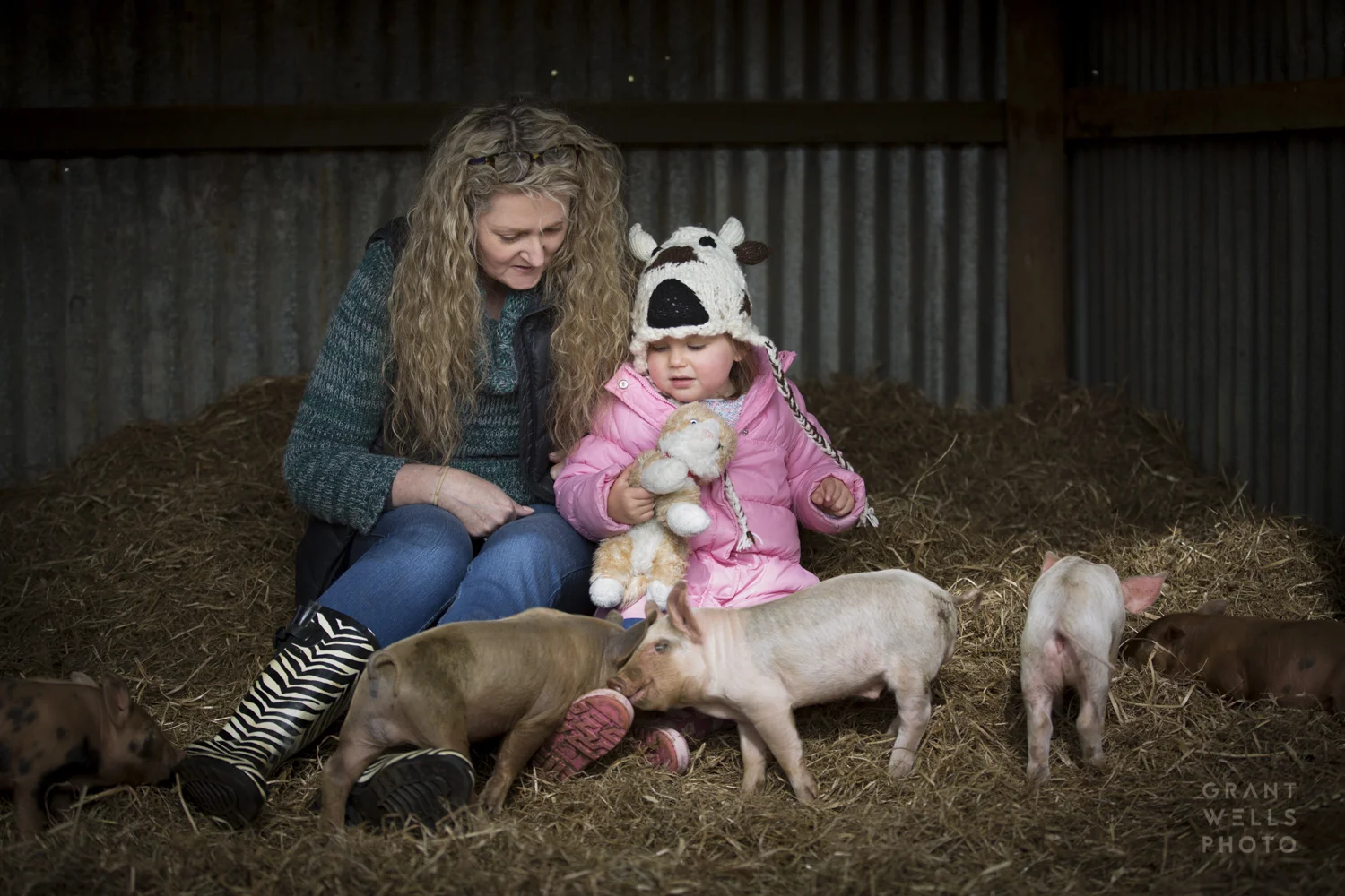 Gabi with Granya and piglets.jpg