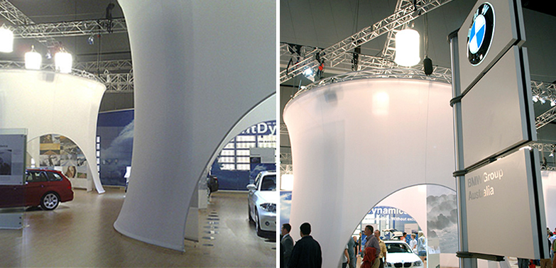FABRIC & CURVED FRAME SOLUTION BMW - INTERNATIONAL MOTOR SHOW AUSTRALIA @ MCEC
