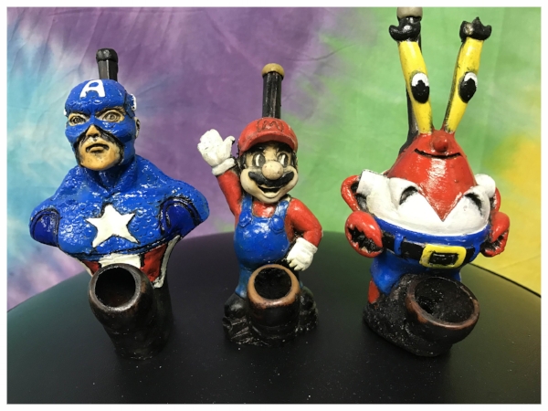 Character pipes available at our Long Island Head Shop in Bellmore, NY.