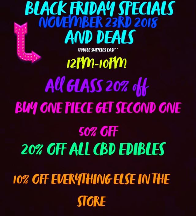 Come down for BLACK FRIDAY deals all day and night @euphoriabellmore #blackfriday2018 #dealsfordays #glassforsale #psychedelic #trippy #headshop #420 #710 #cbd #tapestry #giftshop #stealz