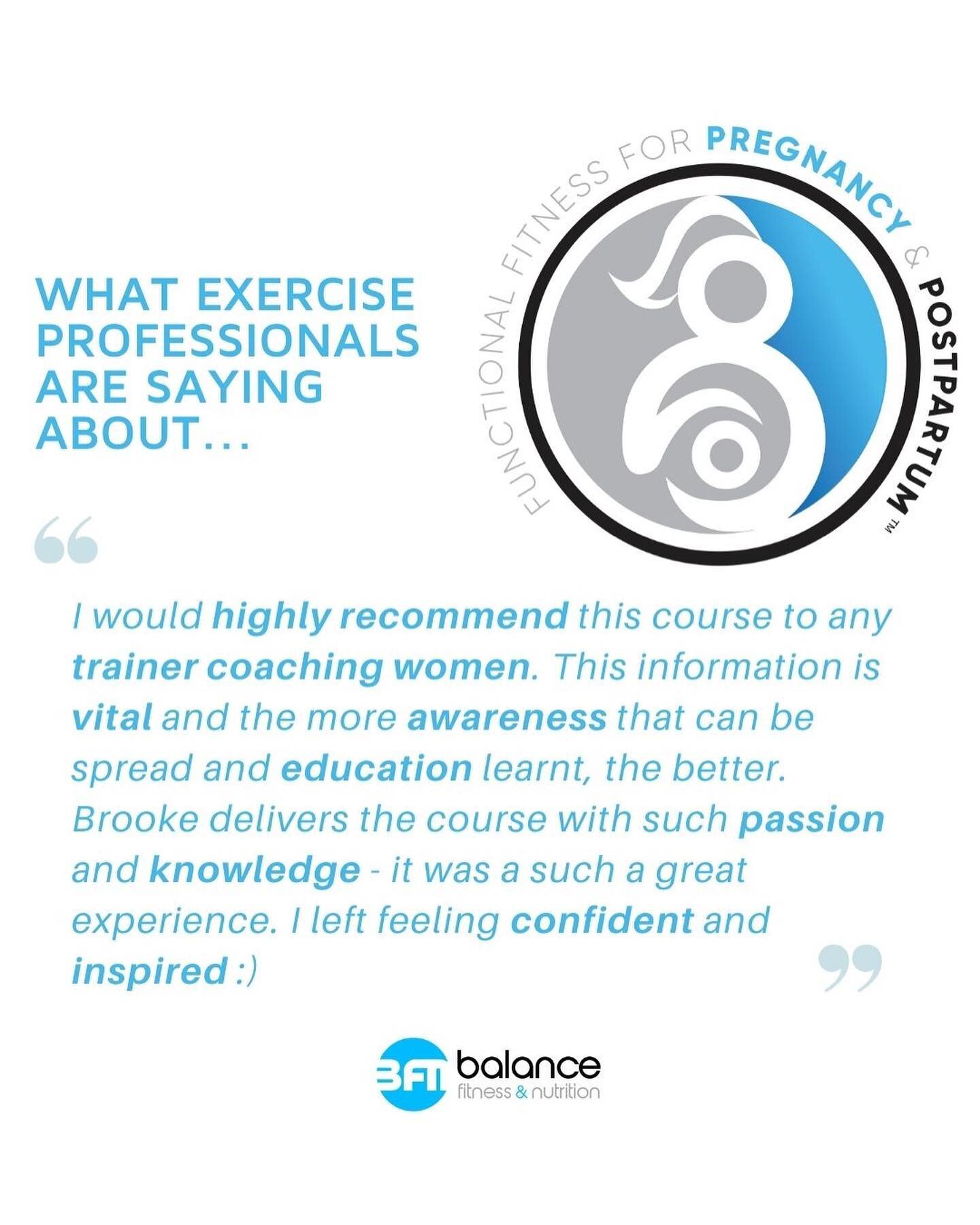 &bull; HEAR WHAT OTHERS THINK! &bull;

👏🏽Keen to level up in the pregnancy and postpartum exercise space but not sure where to start, let alone invest your time and money?
&nbsp;
🥹 I am so proud of the education I have created in the form of the F