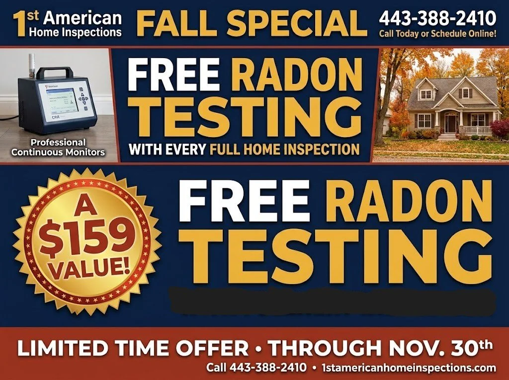 Free radon testing in Anne Arundel and Howard counties with a full home inspection