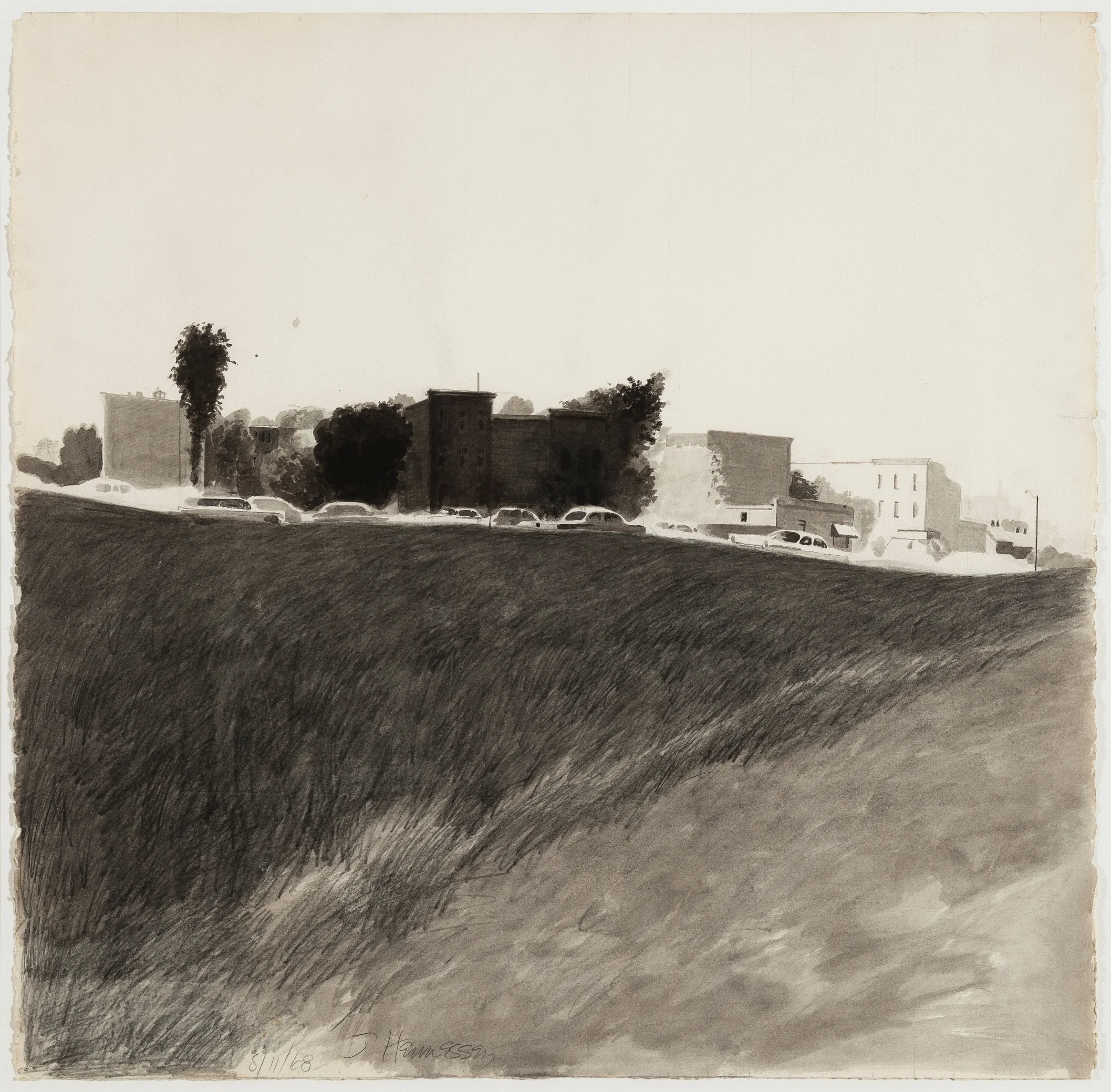 Bolton Hill: pencil and wash on paper